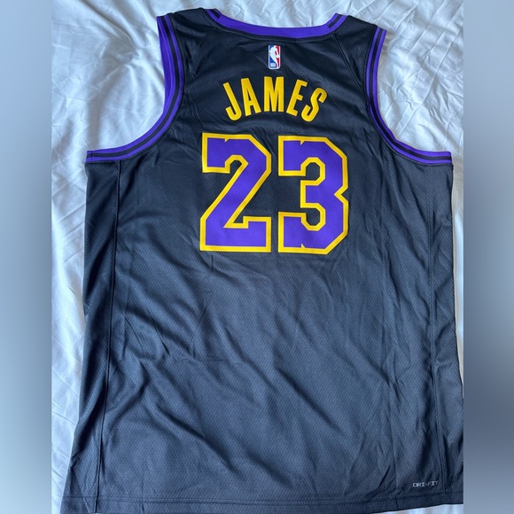 Los Angeles Lakers Nike Dri Fit Lebron James Jersey City Edition XL Mens NWT! - Picture 2 of 7